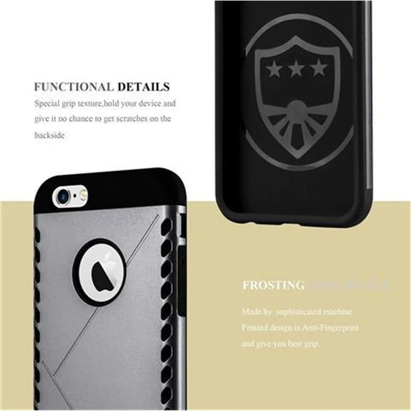 Cadorabo Hülle kompatibel mit Apple iPhone 6 / 6S Outdoor Hybrid Hard Case Schutzhülle im Heavy Duty Design