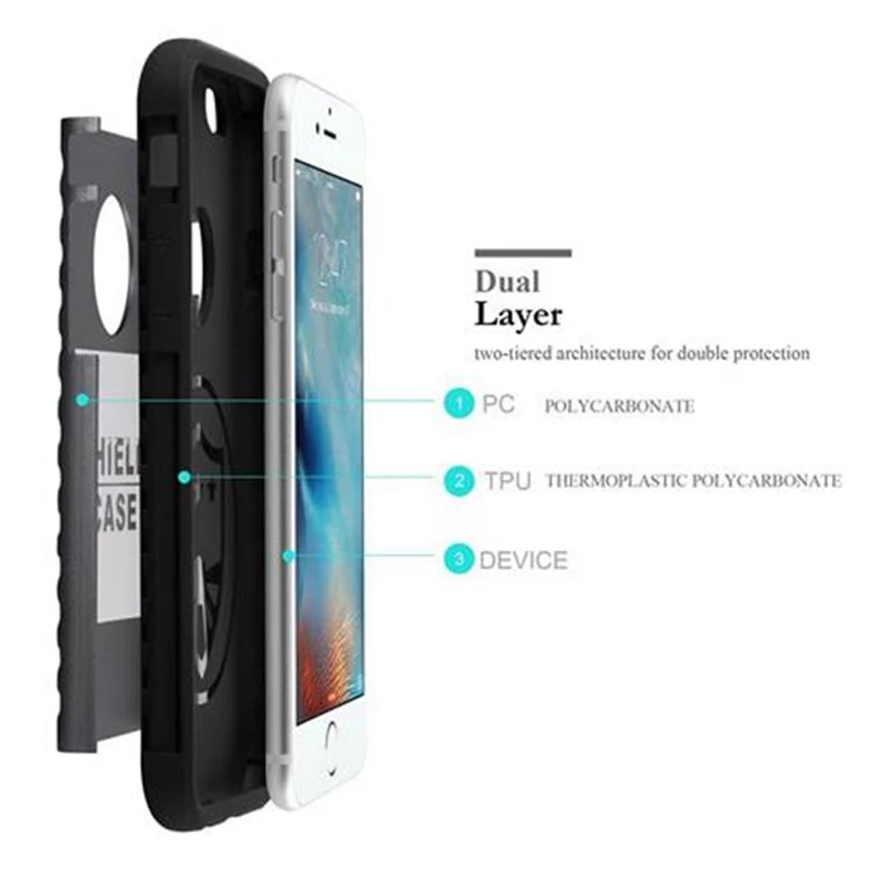 Cadorabo Hülle kompatibel mit Apple iPhone 6 / 6S Outdoor Hybrid Hard Case Schutzhülle im Heavy Duty Design