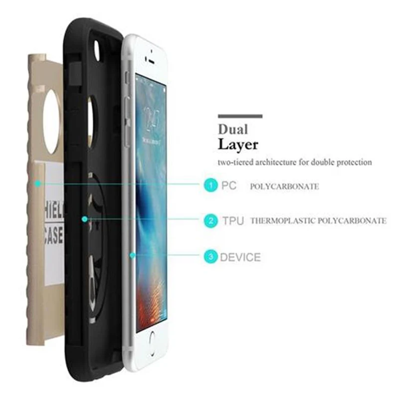 Cadorabo Hülle kompatibel mit Apple iPhone 6 / 6S Outdoor Hybrid Hard Case Schutzhülle im Heavy Duty Design