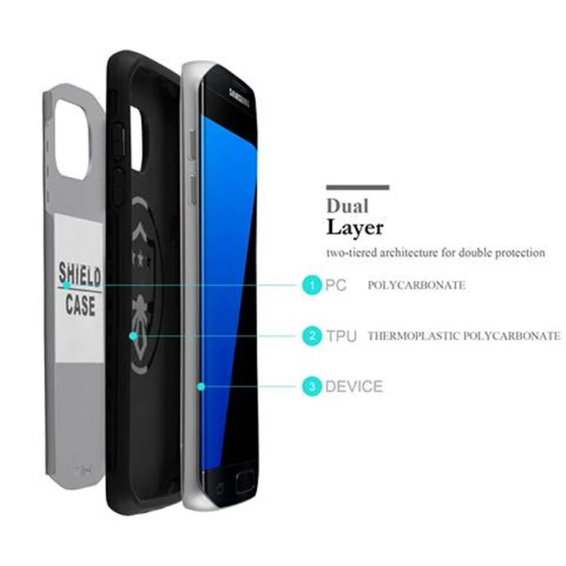 Cadorabo Hülle kompatibel mit Samsung Galaxy S7 EDGE Outdoor Hybrid Hard Case Schutzhülle im Heavy Duty Design