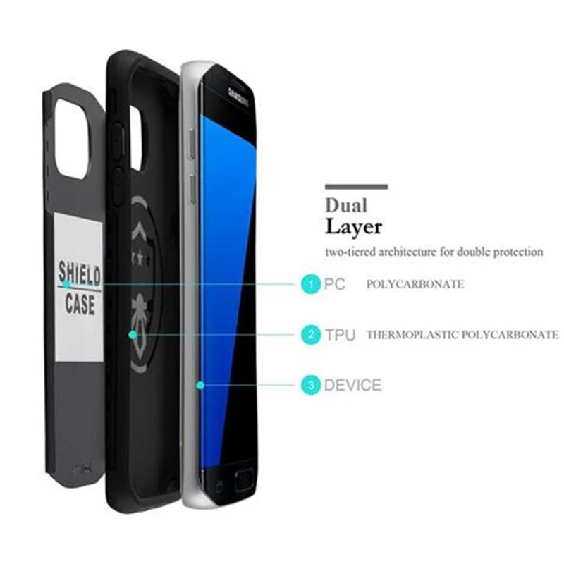 Cadorabo Hülle kompatibel mit Samsung Galaxy S7 EDGE Outdoor Hybrid Hard Case Schutzhülle im Heavy Duty Design