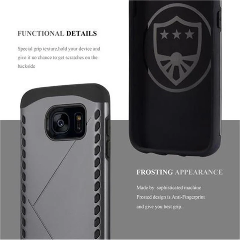 Cadorabo Hülle kompatibel mit Samsung Galaxy S7 EDGE Outdoor Hybrid Hard Case Schutzhülle im Heavy Duty Design