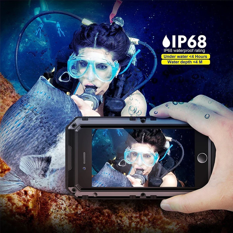 Cadorabo Hülle kompatibel mit Apple iPhone 6 / 6S Robuster 360° Rundumschutz mit Displayschutz - Stoßfeste Outdoor Heavy Duty Schutzhülle