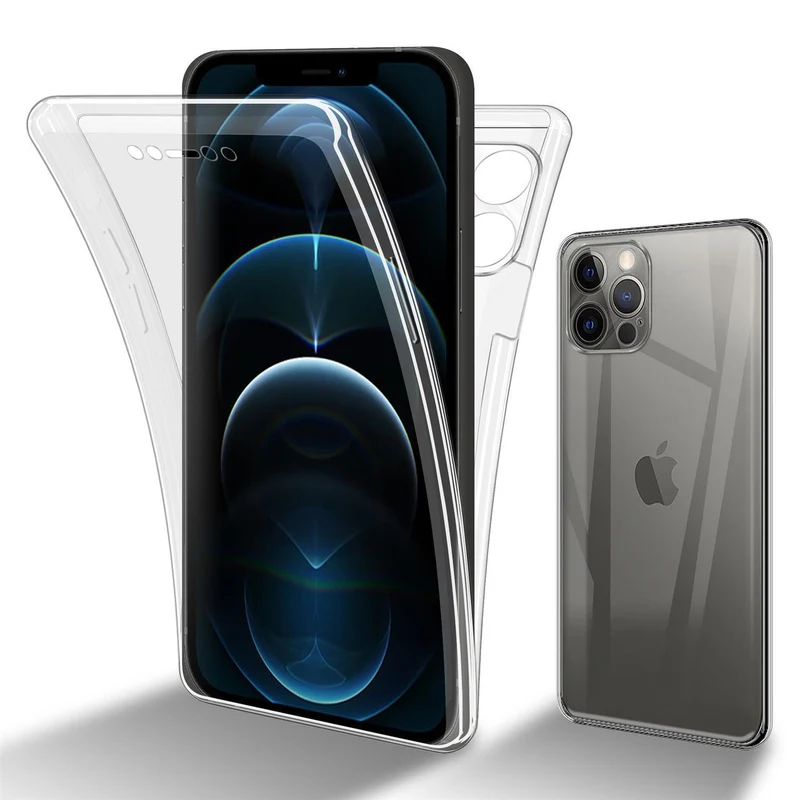 Cadorabo Hülle kompatibel mit Apple iPhone 13 360° Full Body Schutzhülle - Front- und Rückenschutz, Rundumschutz mit Displayschutz
