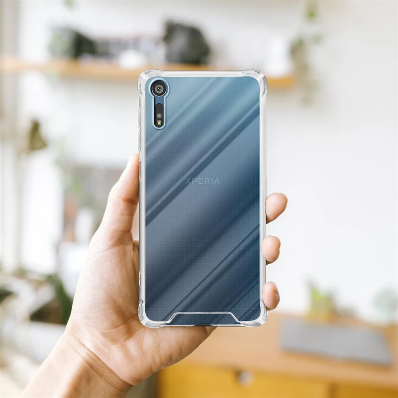 Cadorabo Hülle und 2x Tempered Schutzglas kompatibel mit Sony Xperia XZ / XZs Hybrid Schutzhülle mit TPU Silikon-Rand und Acryl-Glas-Rücken