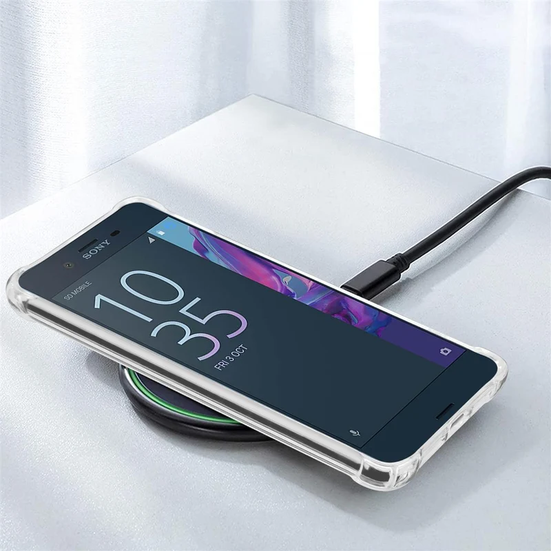 Cadorabo Hülle und 2x Tempered Schutzglas kompatibel mit Sony Xperia XZ / XZs Hybrid Schutzhülle mit TPU Silikon-Rand und Acryl-Glas-Rücken