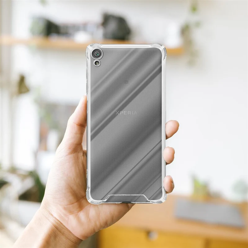 Cadorabo Hülle und 2x Tempered Schutzglas kompatibel mit Sony Xperia XA Hybrid Schutzhülle mit TPU Silikon-Rand und Acryl-Glas-Rücken