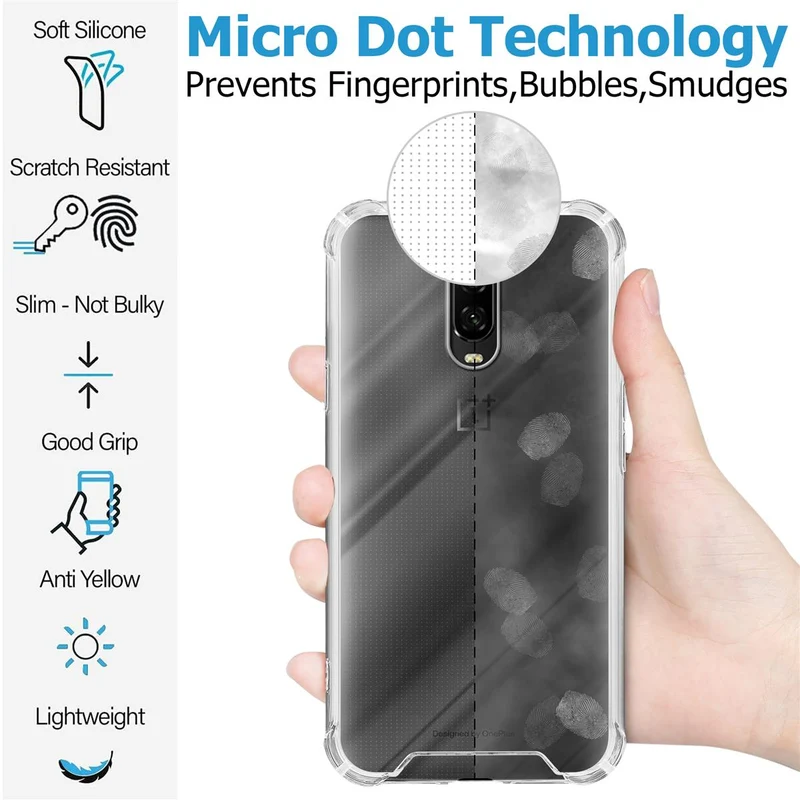 Cadorabo Hülle und 2x Tempered Schutzglas kompatibel mit OnePlus 6T Hybrid Schutzhülle mit TPU Silikon-Rand und Acryl-Glas-Rücken