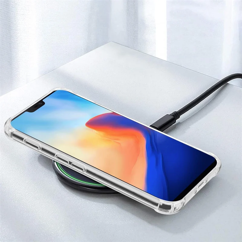 Cadorabo Hülle und 2x Tempered Schutzglas kompatibel mit OnePlus 6 Hybrid Schutzhülle mit TPU Silikon-Rand und Acryl-Glas-Rücken