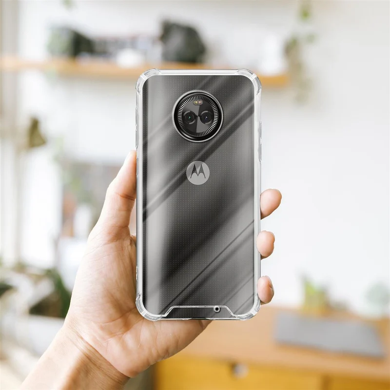 Cadorabo Hülle und 2x Tempered Schutzglas kompatibel mit Motorola MOTO X4 Hybrid Schutzhülle mit TPU Silikon-Rand und Acryl-Glas-Rücken