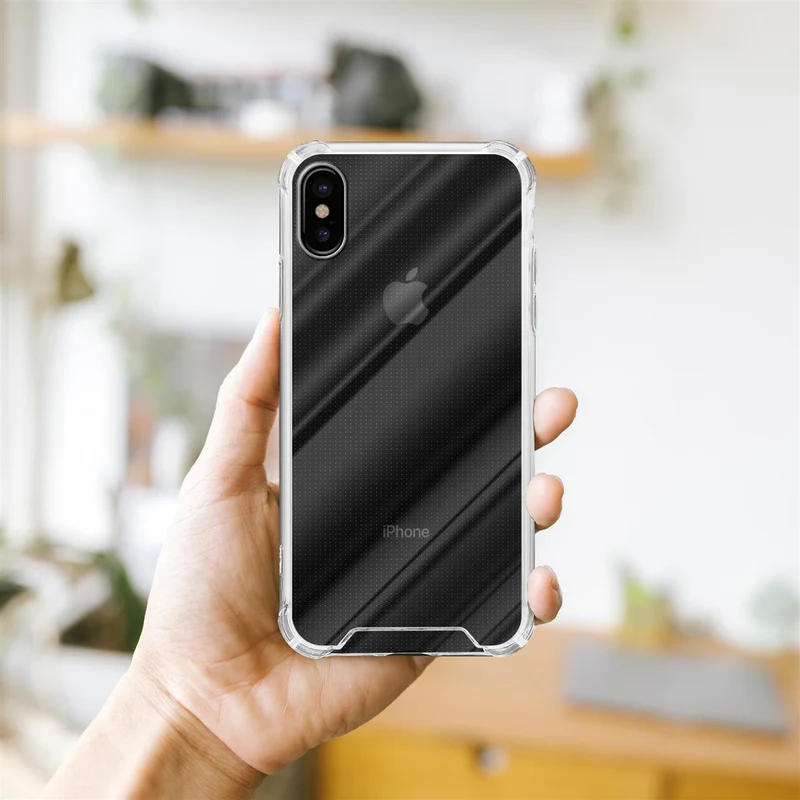 Cadorabo Hülle und 2x Tempered Schutzglas kompatibel mit Apple iPhone XS MAX Hybrid Schutzhülle mit TPU Silikon-Rand und Acryl-Glas-Rücken