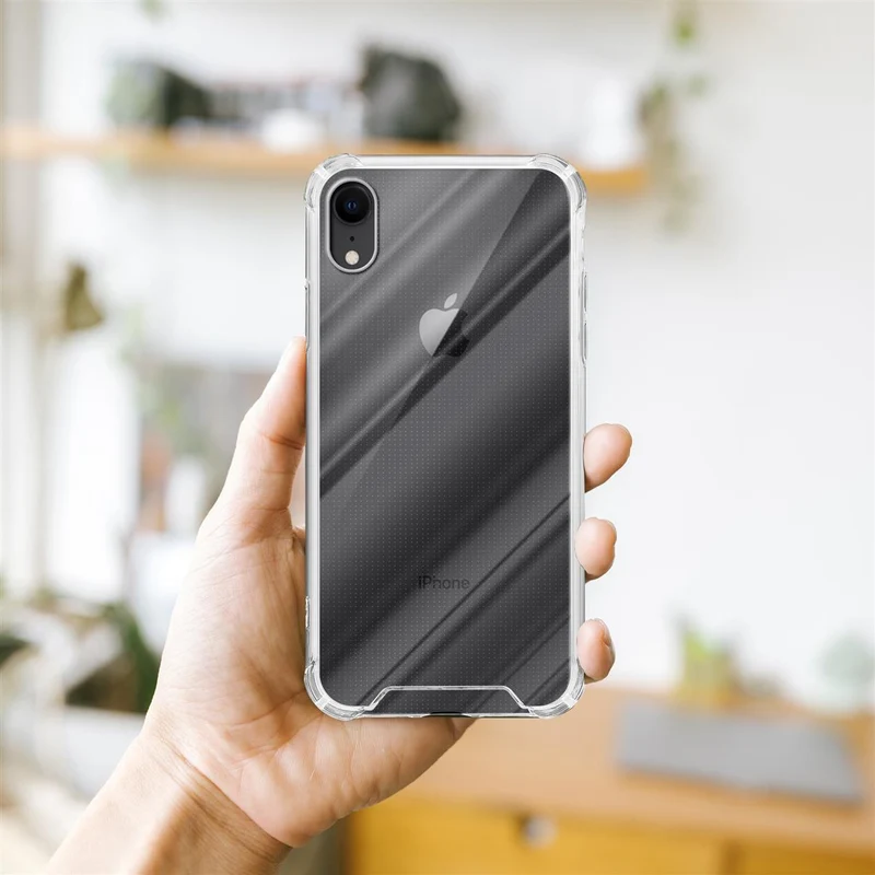 Cadorabo Hülle und 2x Tempered Schutzglas kompatibel mit Apple iPhone XR Hybrid Schutzhülle mit TPU Silikon-Rand und Acryl-Glas-Rücken