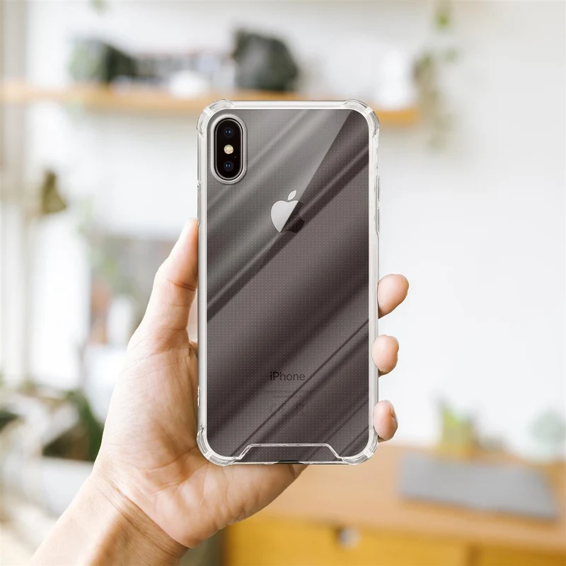Cadorabo Hülle und 2x Tempered Schutzglas kompatibel mit Apple iPhone X / XS Hybrid Schutzhülle mit TPU Silikon-Rand und Acryl-Glas-Rücken