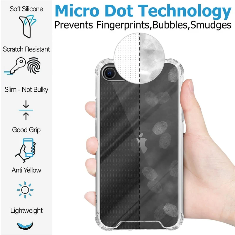 Cadorabo Hülle und 2x Tempered Schutzglas kompatibel mit Apple iPhone 7 / 7S / 8 / SE 2020 Hybrid Schutzhülle mit TPU Silikon-Rand und Acryl-Glas-Rücken