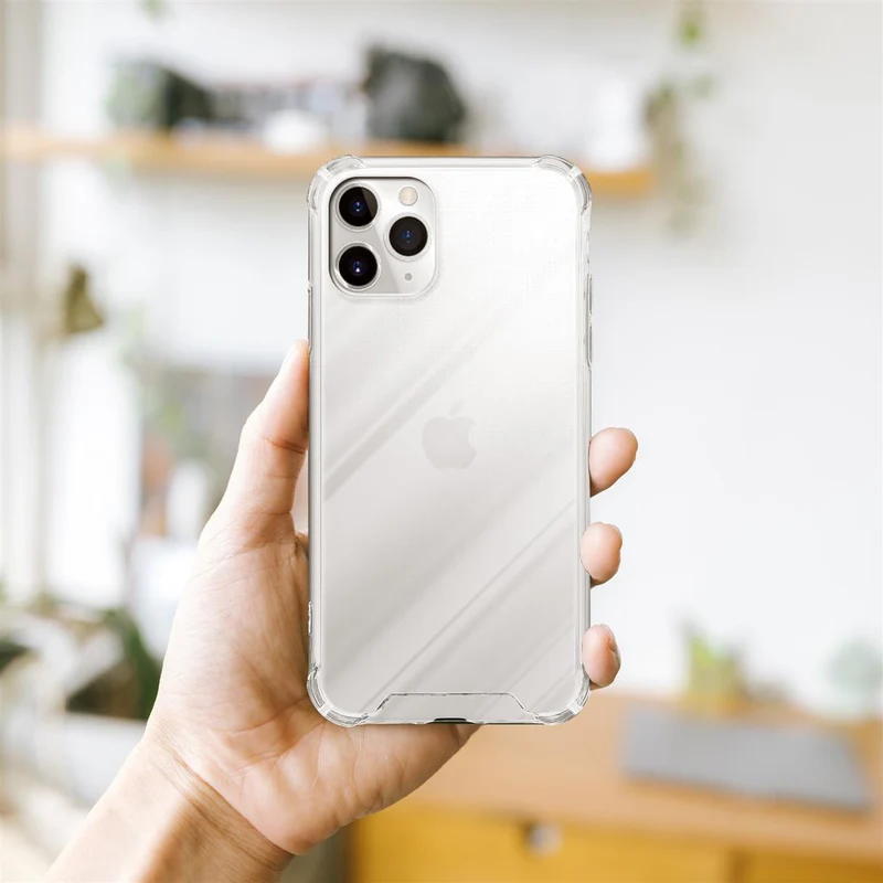 Cadorabo Hülle und 2x Tempered Schutzglas kompatibel mit Apple iPhone 11 PRO Hybrid Schutzhülle mit TPU Silikon-Rand und Acryl-Glas-Rücken