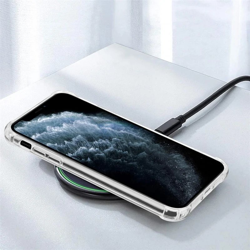 Cadorabo Hülle und 2x Tempered Schutzglas kompatibel mit Apple iPhone 11 PRO Hybrid Schutzhülle mit TPU Silikon-Rand und Acryl-Glas-Rücken