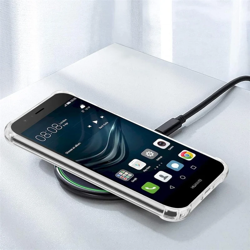 Cadorabo Hülle und 2x Tempered Schutzglas kompatibel mit Huawei P9 LITE 2016 / G9 LITE Hybrid Schutzhülle mit TPU Silikon-Rand und Acryl-Glas-Rücken