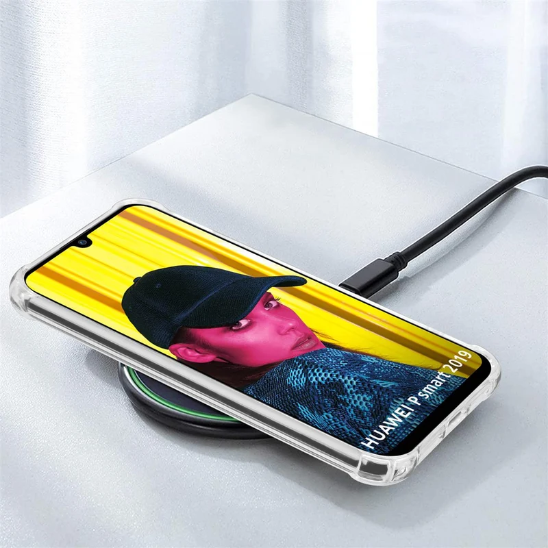 Cadorabo Hülle und 2x Tempered Schutzglas kompatibel mit Honor 10 LITE / Huawei P SMART 2019 Hybrid Schutzhülle mit TPU Silikon-Rand und Acryl-Glas-Rücken