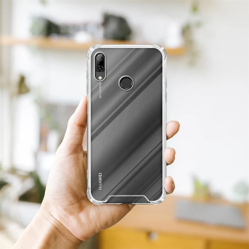 Cadorabo Hülle und 2x Tempered Schutzglas kompatibel mit Honor 10 LITE / Huawei P SMART 2019 Hybrid Schutzhülle mit TPU Silikon-Rand und Acryl-Glas-Rücken