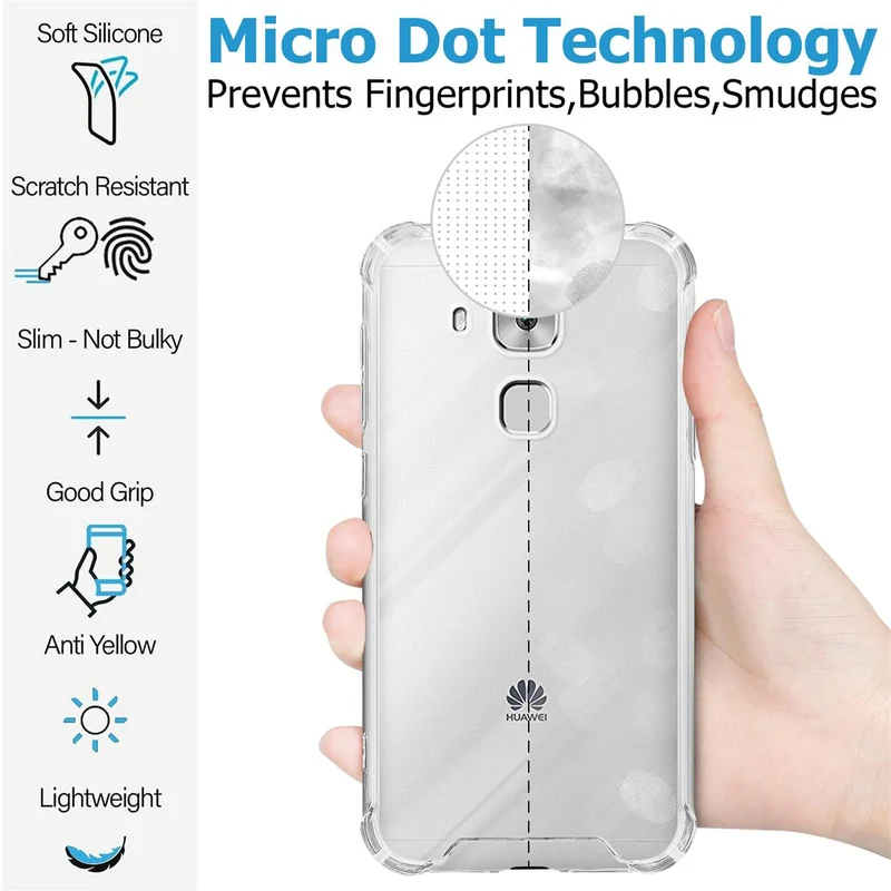 Cadorabo Hülle und 2x Tempered Schutzglas kompatibel mit Huawei NOVA PLUS Hybrid Schutzhülle mit TPU Silikon-Rand und Acryl-Glas-Rücken