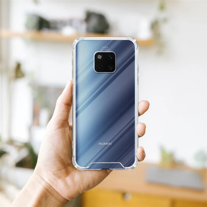 Cadorabo Hülle und 2x Tempered Schutzglas kompatibel mit Huawei MATE 20 PRO Hybrid Schutzhülle mit TPU Silikon-Rand und Acryl-Glas-Rücken