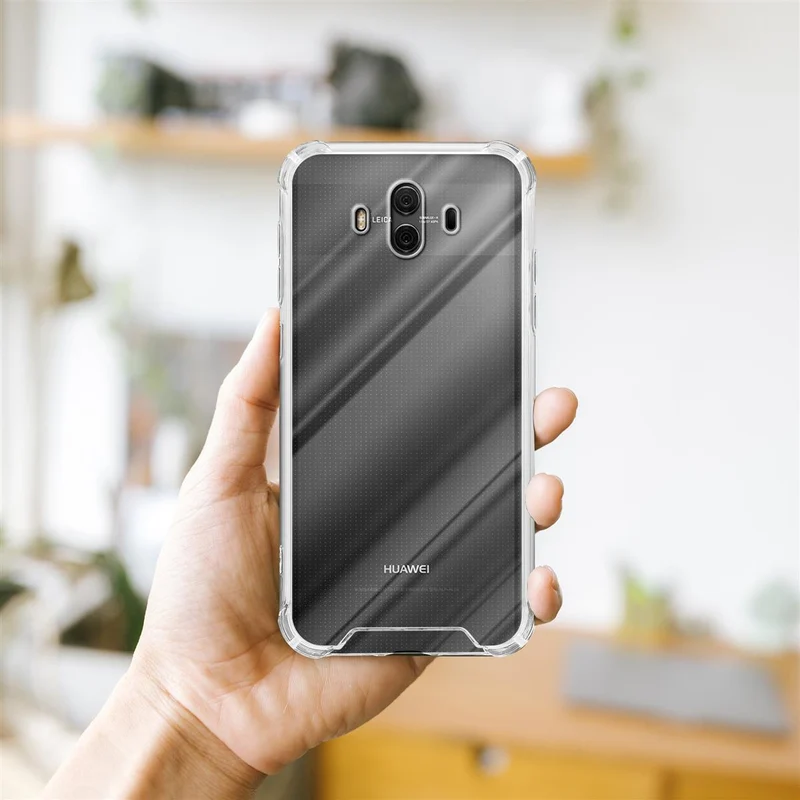 Cadorabo Hülle und 2x Tempered Schutzglas kompatibel mit Huawei MATE 10 / NOVA 2i Hybrid Schutzhülle mit TPU Silikon-Rand und Acryl-Glas-Rücken