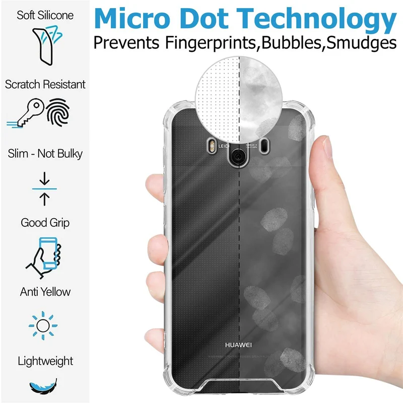 Cadorabo Hülle und 2x Tempered Schutzglas kompatibel mit Huawei MATE 10 / NOVA 2i Hybrid Schutzhülle mit TPU Silikon-Rand und Acryl-Glas-Rücken
