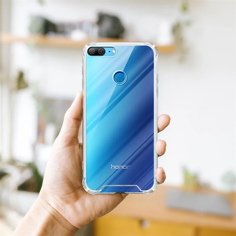 Cadorabo Hülle und 2x Tempered Schutzglas kompatibel mit Honor 9 LITE Hybrid Schutzhülle mit TPU Silikon-Rand und Acryl-Glas-Rücken