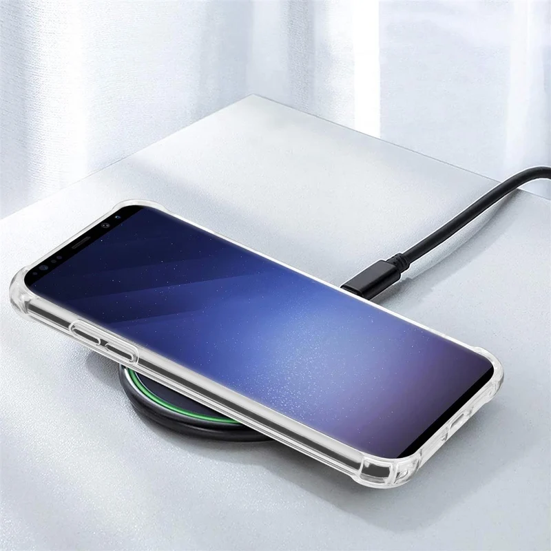 Cadorabo Hülle und 2x Tempered Schutzglas kompatibel mit Samsung Galaxy S9 PLUS Hybrid Schutzhülle mit TPU Silikon-Rand und Acryl-Glas-Rücken