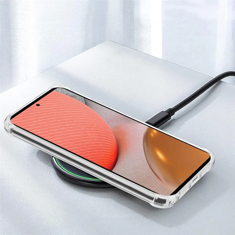 Cadorabo Hülle und 2x Tempered Schutzglas kompatibel mit Samsung Galaxy A72 4G / 5G Hybrid Schutzhülle mit TPU Silikon-Rand und Acryl-Glas-Rücken