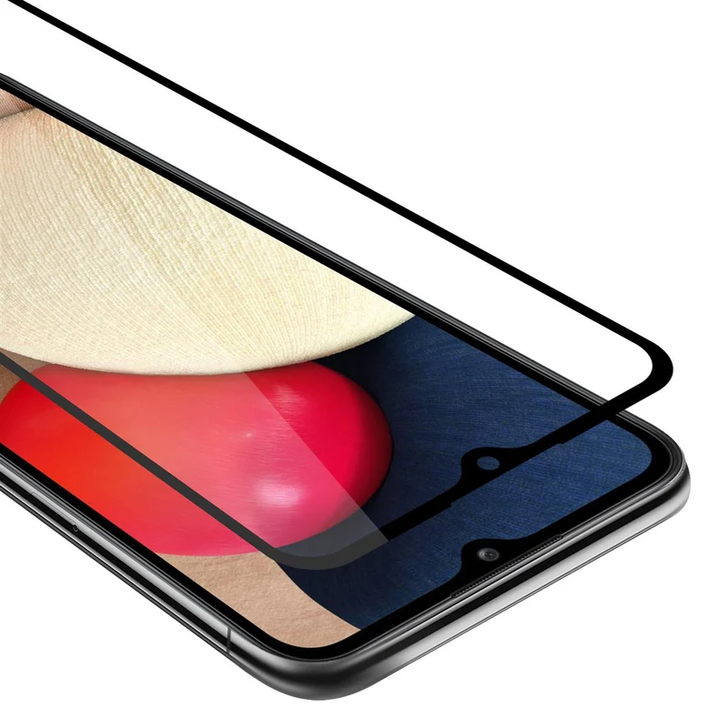 Cadorabo Vollbild Panzer Folie kompatibel mit Samsung Galaxy A02s - Schutzfolie Gehärtetes (Tempered) Display-Schutzglas in 9H Härte mit 3D Touch