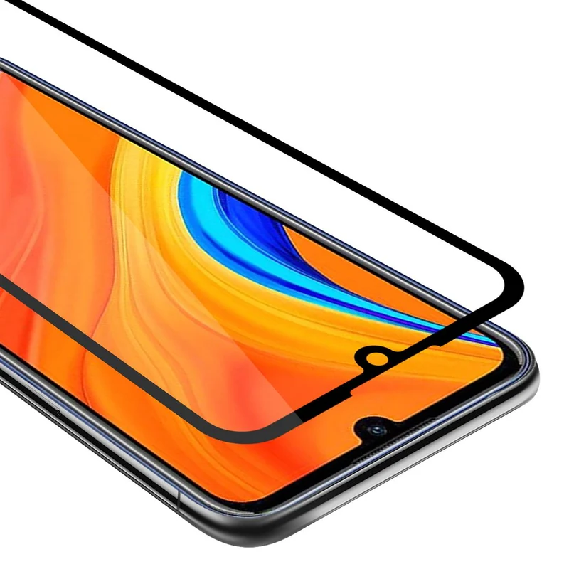 Cadorabo Vollbild Panzer Folie kompatibel mit Huawei Y6S - Schutzfolie Gehärtetes (Tempered) Display-Schutzglas in 9H Härte mit 3D Touch