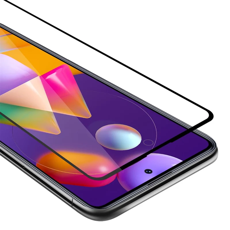 Cadorabo Vollbild Panzer Folie kompatibel mit Samsung Galaxy M31s - Schutzfolie Gehärtetes (Tempered) Display-Schutzglas in 9H Härte mit 3D Touch