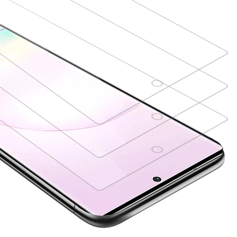 Cadorabo 3x Panzer Folie kompatibel mit Samsung Galaxy NOTE 20 PLUS - Schutzfolie 3er Pack Gehärtetes (Tempered) Display-Schutzglas in 9H Härte mit 3D Touch Kompatibilität