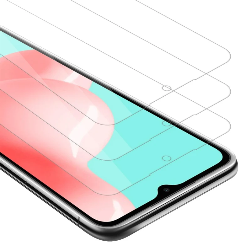 Cadorabo 3x Panzer Folie kompatibel mit Samsung Galaxy A72 4G / 5G - Schutzfolie 3er Pack Gehärtetes (Tempered) Display-Schutzglas in 9H Härte mit 3D Touch Kompatibilität