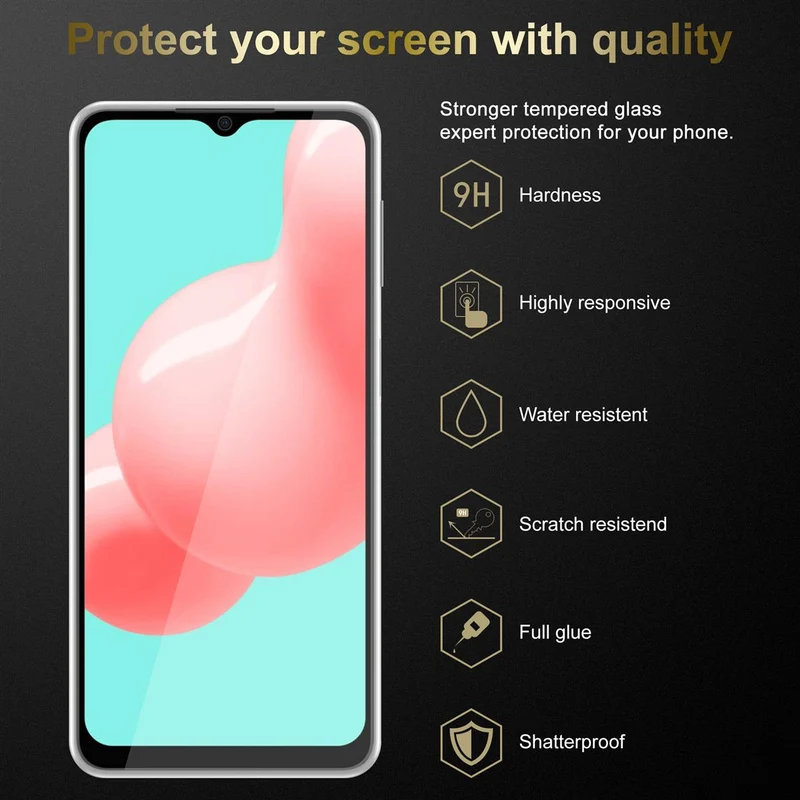 Cadorabo 3x Panzer Folie kompatibel mit Samsung Galaxy A72 4G / 5G - Schutzfolie 3er Pack Gehärtetes (Tempered) Display-Schutzglas in 9H Härte mit 3D Touch Kompatibilität