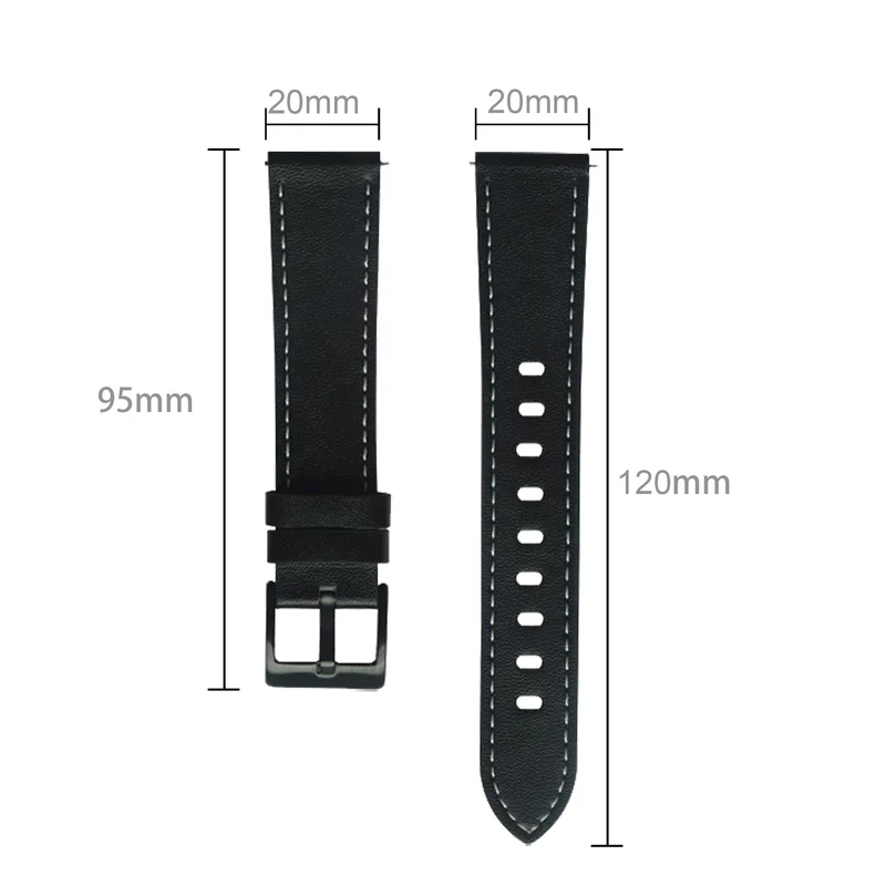 Cadorabo Echtleder Armband 20mm kompatibel mit Samsung Galaxy Watch 42mm / S2 Classic / Sport Ersatzarmband für Huawei Watch 2 für Nokia Steel für LG Watch Sport für Pepple 2 uvm