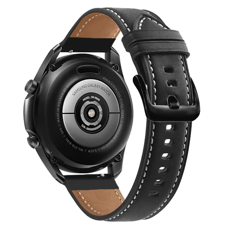 Cadorabo Echtleder Armband 22mm kompatibel mit Samsung Galaxy Gear S3 / Gear 2 Ersatzarmband für Huawei Watch GT für Watch 2 Pro für Ticwatch Pro für Pepple Time für Amazfit Pace uvm.