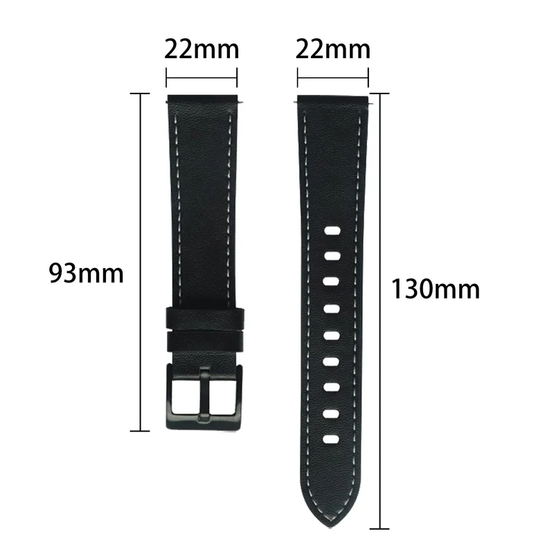 Cadorabo Echtleder Armband 22mm kompatibel mit Samsung Galaxy Gear S3 / Gear 2 Ersatzarmband für Huawei Watch GT für Watch 2 Pro für Ticwatch Pro für Pepple Time für Amazfit Pace uvm.
