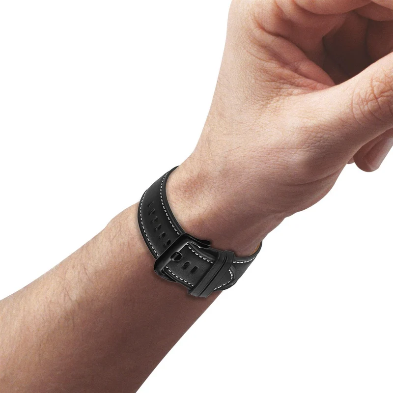 Cadorabo Echtleder Armband 22mm kompatibel mit Samsung Galaxy Gear S3 / Gear 2 Ersatzarmband für Huawei Watch GT für Watch 2 Pro für Ticwatch Pro für Pepple Time für Amazfit Pace uvm.