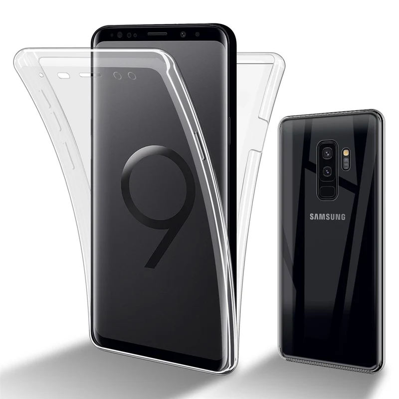 Cadorabo Hülle kompatibel mit Samsung Galaxy S9 PLUS 360° Full Body Schutzhülle - Front- und Rückenschutz, Rundumschutz mit Displayschutz