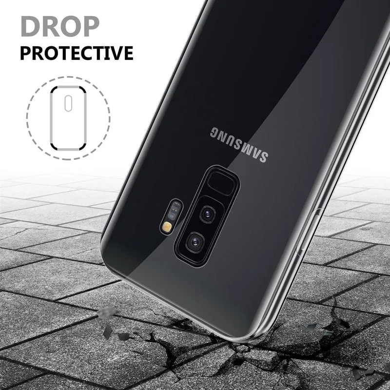 Cadorabo Hülle kompatibel mit Samsung Galaxy S9 PLUS 360° Full Body Schutzhülle - Front- und Rückenschutz, Rundumschutz mit Displayschutz