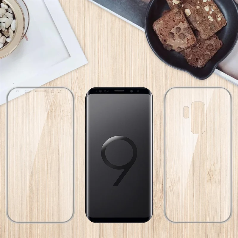 Cadorabo Hülle kompatibel mit Samsung Galaxy S9 PLUS 360° Full Body Schutzhülle - Front- und Rückenschutz, Rundumschutz mit Displayschutz