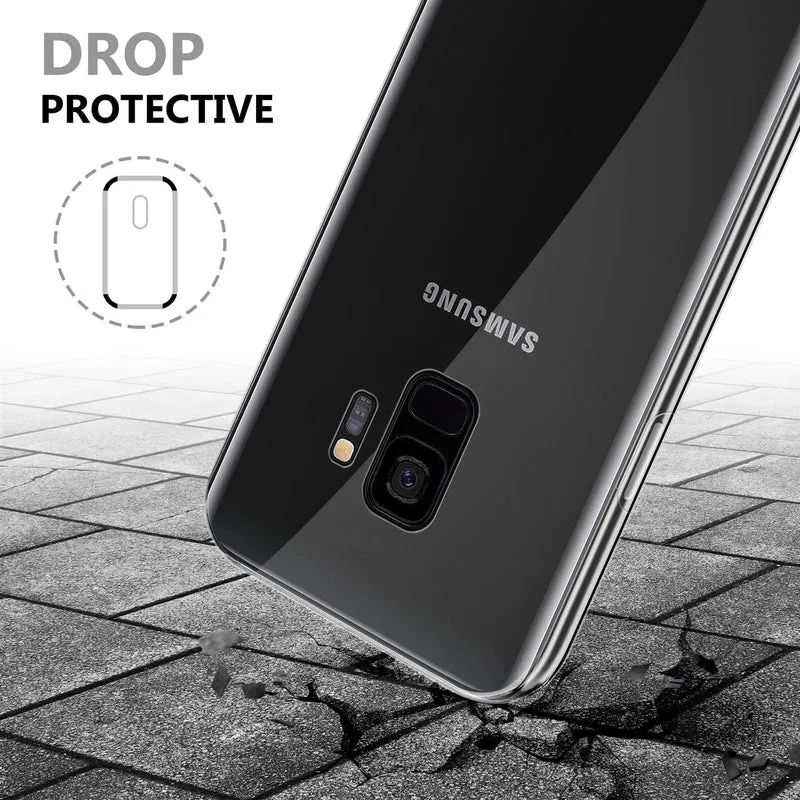 Cadorabo Hülle kompatibel mit Samsung Galaxy S9 360° Full Body Schutzhülle - Front- und Rückenschutz, Rundumschutz mit Displayschutz