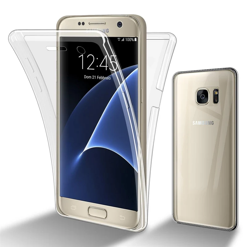 Cadorabo Hülle kompatibel mit Samsung Galaxy S7 360° Full Body Schutzhülle - Front- und Rückenschutz, Rundumschutz mit Displayschutz