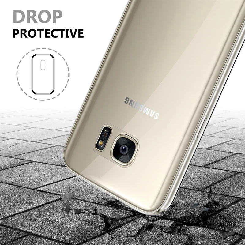 Cadorabo Hülle kompatibel mit Samsung Galaxy S7 360° Full Body Schutzhülle - Front- und Rückenschutz, Rundumschutz mit Displayschutz