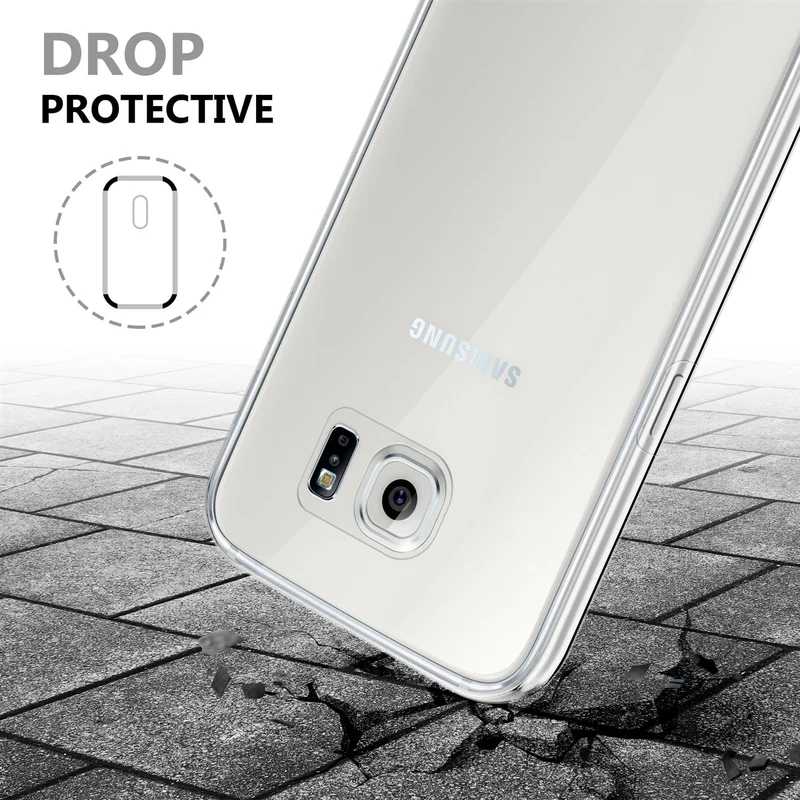 Cadorabo Hülle kompatibel mit Samsung Galaxy S6 360° Full Body Schutzhülle - Front- und Rückenschutz, Rundumschutz mit Displayschutz