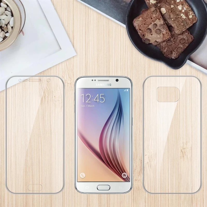 Cadorabo Hülle kompatibel mit Samsung Galaxy S6 360° Full Body Schutzhülle - Front- und Rückenschutz, Rundumschutz mit Displayschutz