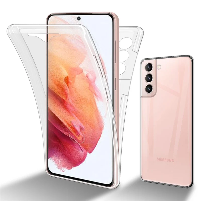 Cadorabo Hülle kompatibel mit Samsung Galaxy S21 5G 360° Full Body Schutzhülle - Front- und Rückenschutz, Rundumschutz mit Displayschutz