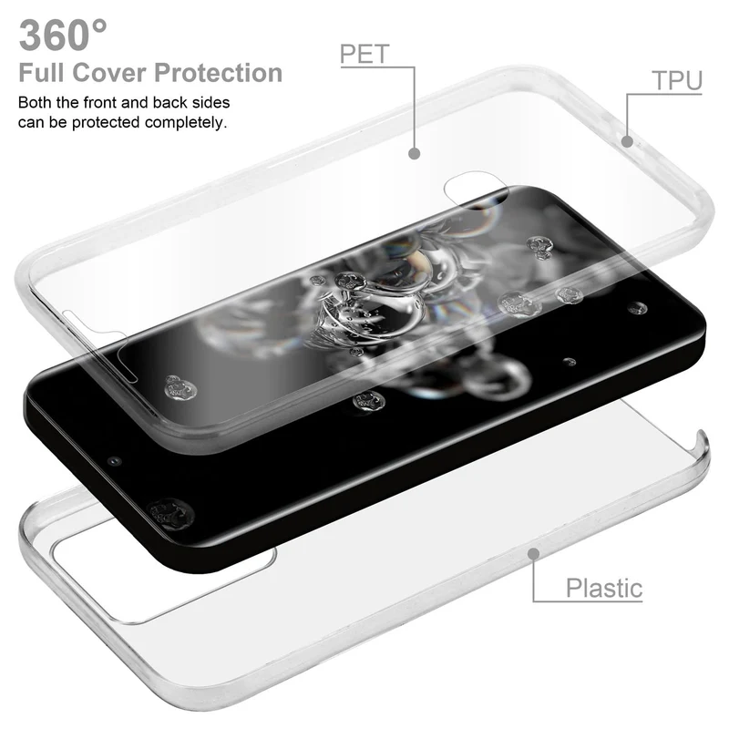 Cadorabo Hülle kompatibel mit Samsung Galaxy S20 ULTRA 360° Full Body Schutzhülle - Front- und Rückenschutz, Rundumschutz mit Displayschutz